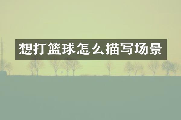想打篮球怎么描写场景