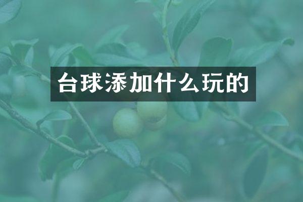 台球添加什么玩的