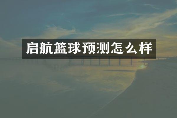 启航篮球预测怎么样