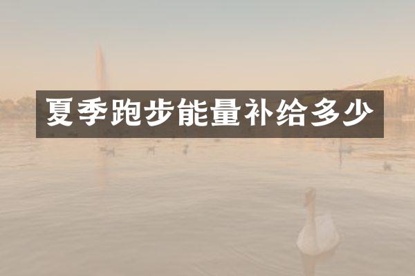 夏季跑步能量补给多少