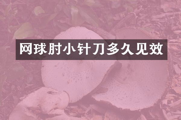 网球肘小针刀多久见效