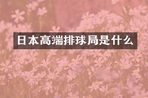 日本高端排球局是什么