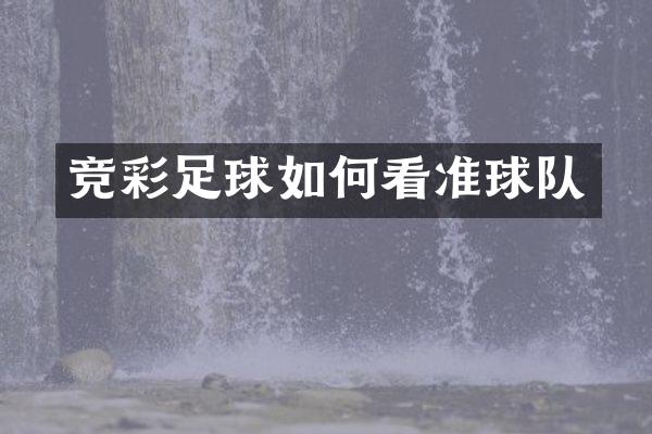 竞彩足球如何看准球队