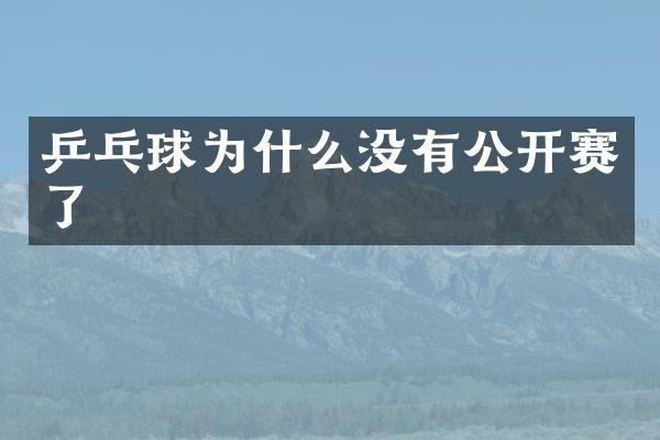 乒乓球为什么没有公开赛了