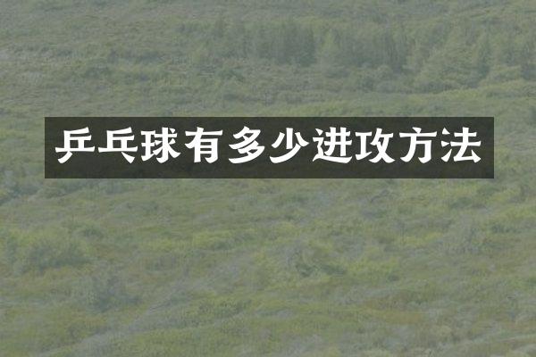 乒乓球有多少进攻方法