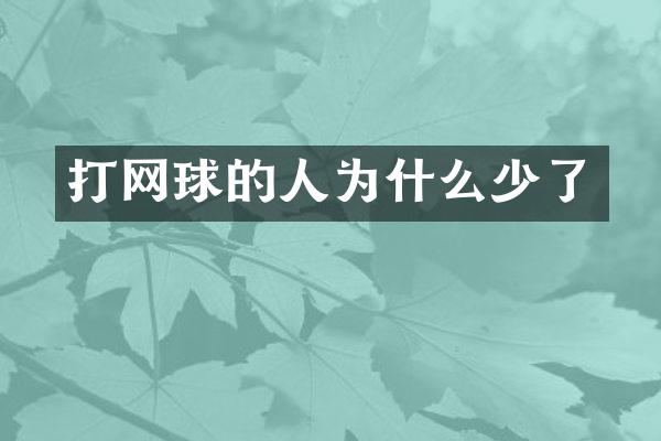 打网球的人为什么少了