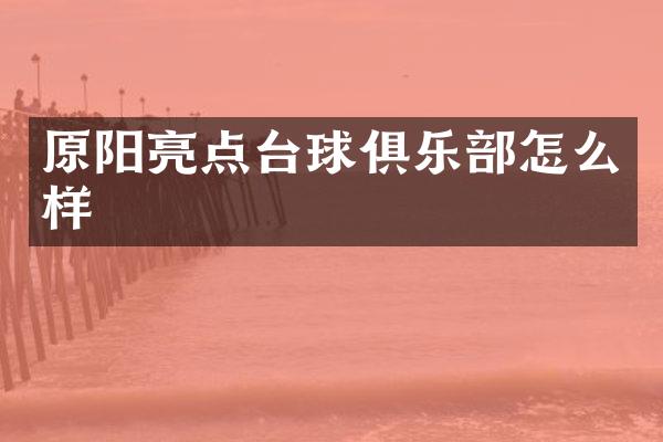 原阳亮点台球俱乐部怎么样