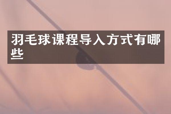 羽毛球课程导入方式有哪些