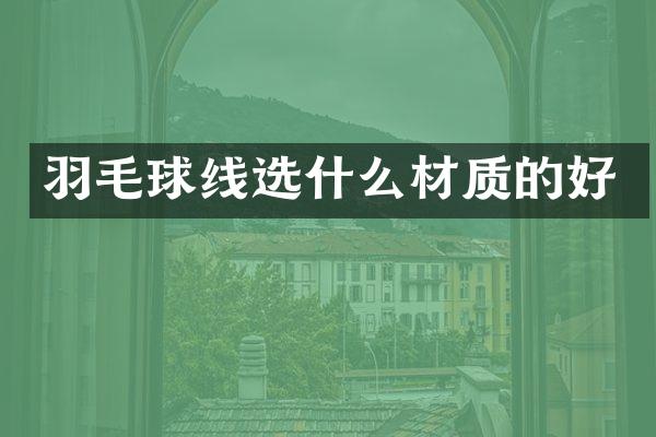 羽毛球线选什么材质的好