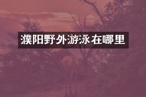 濮阳野外游泳在哪里