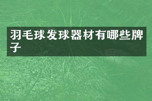 羽毛球发球器材有哪些牌子
