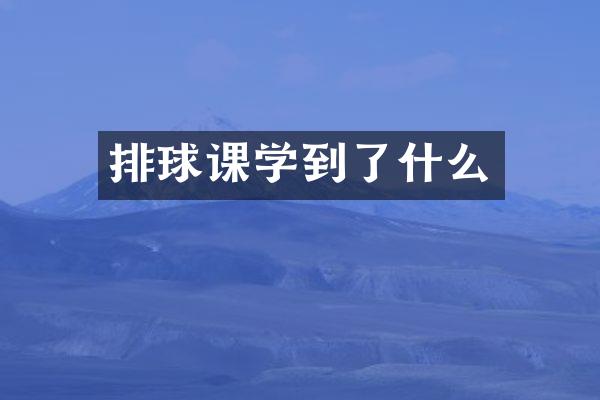 排球课学到了什么