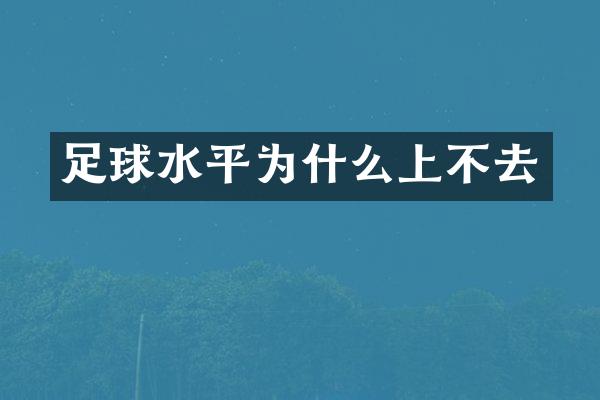 足球水平为什么上不去