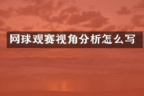 网球观赛视角分析怎么写