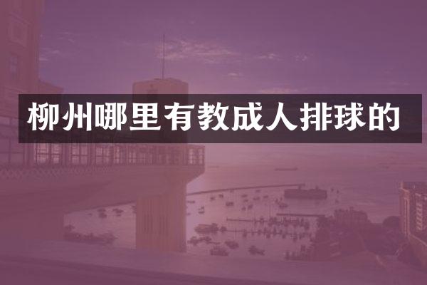 柳州哪里有教成人排球的
