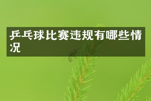 乒乓球比赛违规有哪些情况