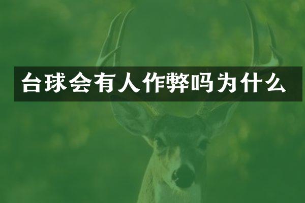 台球会有人吗为什么