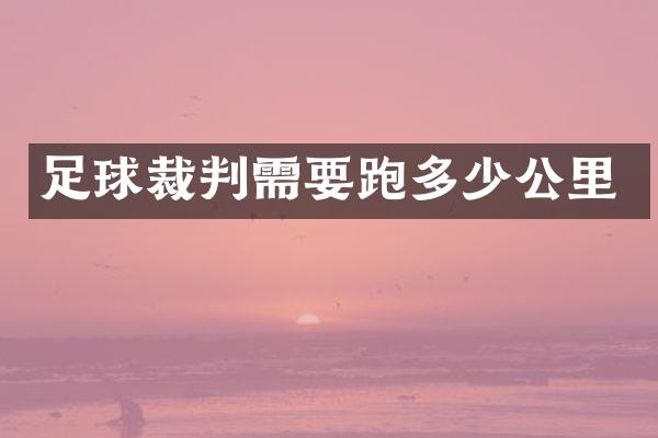 足球裁判需要跑多少公里
