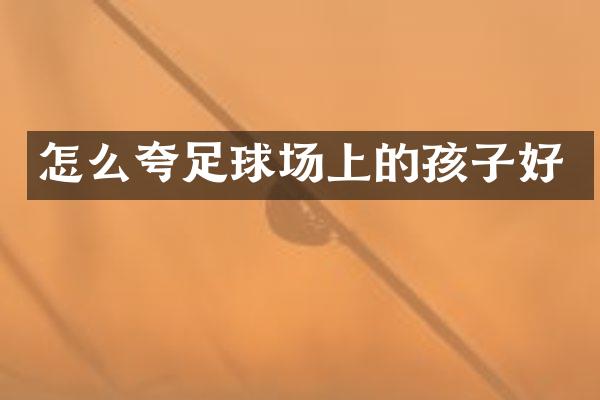 怎么夸足球场上的孩子好