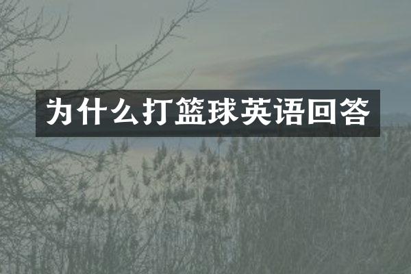 为什么打篮球英语回答