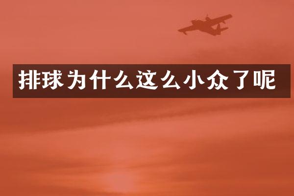 排球为什么这么小众了呢