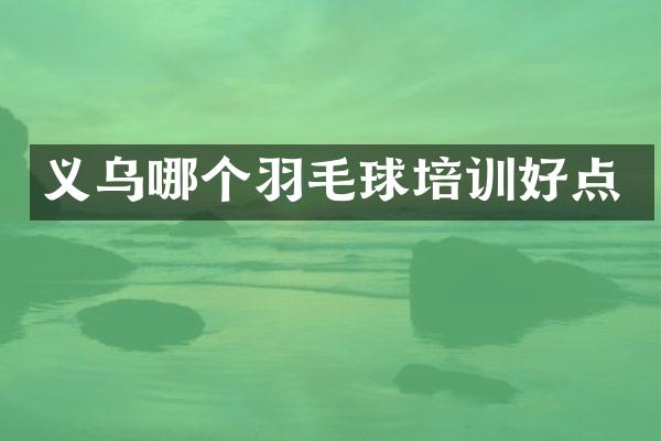 义乌哪个羽毛球培训好点