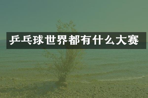 乒乓球世界都有什么大赛