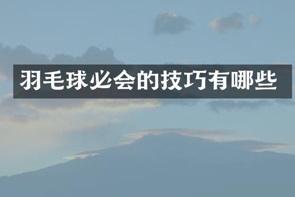 羽毛球必会的技巧有哪些