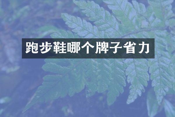 跑步鞋哪个牌子省力