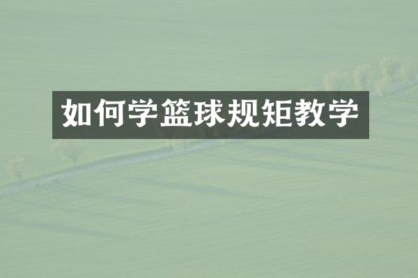 如何学篮球规矩教学