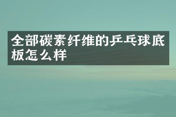 全部碳素纤维的乒乓球底板怎么样