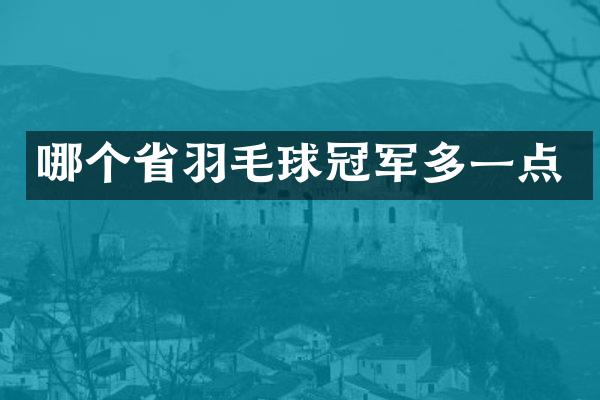 哪个省羽毛球冠军多一点