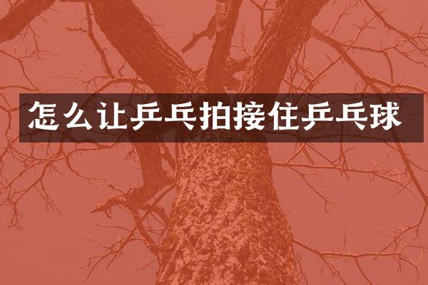 怎么让乒乓拍接住乒乓球