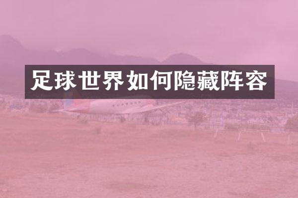 足球世界如何隐藏阵容