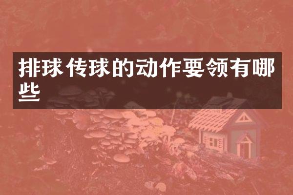 排球传球的动作要领有哪些