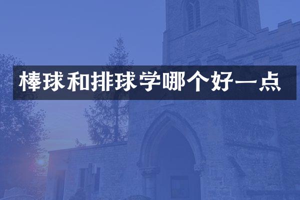 棒球和排球学哪个好一点