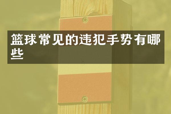 篮球常见的违犯手势有哪些