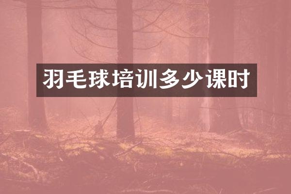 羽毛球培训多少课时