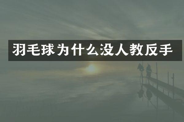 羽毛球为什么没人教反手