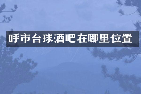 呼市台球酒吧在哪里位置
