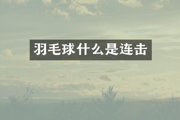 羽毛球什么是连击