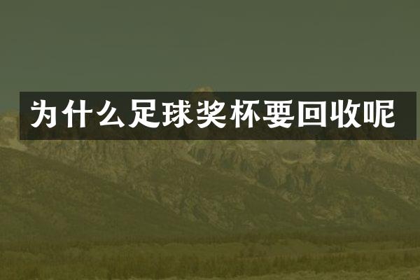 为什么足球奖杯要回收呢