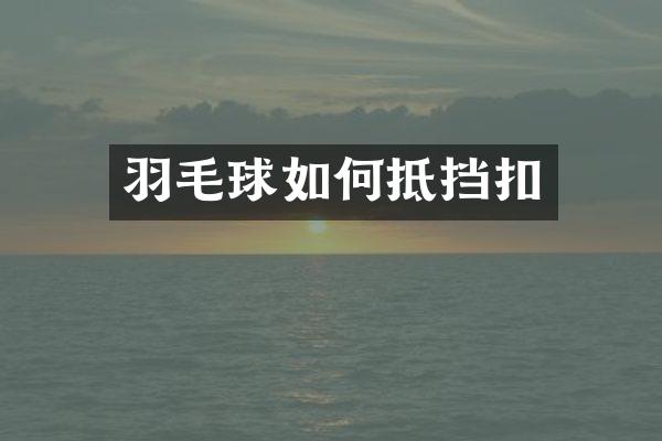 羽毛球如何抵挡扣
