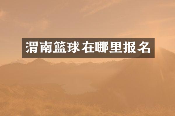 渭南篮球在哪里报名