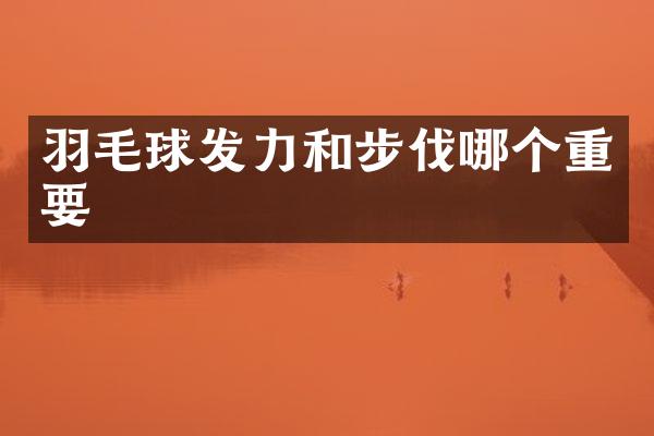 羽毛球发力和步伐哪个重要