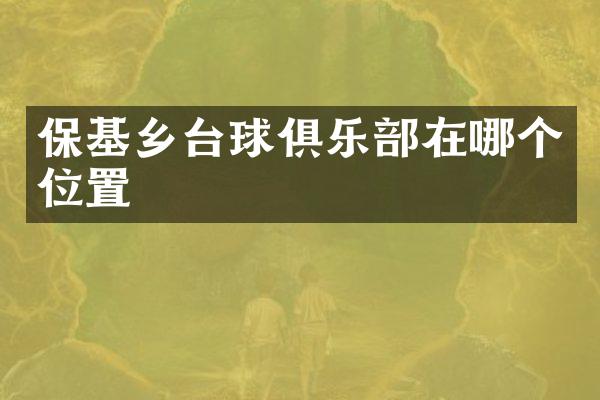 保基乡台球俱乐部在哪个位置