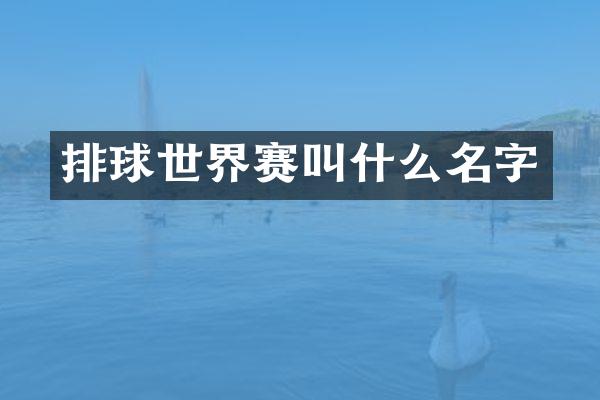 排球世界赛叫什么名字