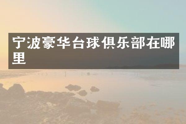 宁波豪华台球俱乐部在哪里