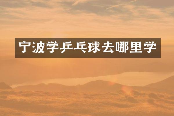 宁波学乒乓球去哪里学