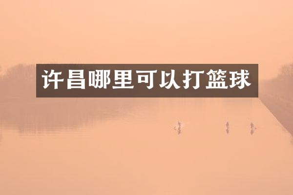 许昌哪里可以打篮球